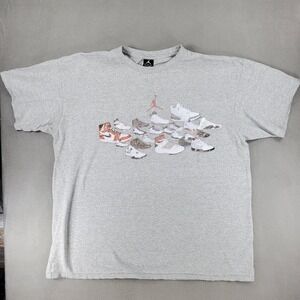 Air Jordan Graphic T Shirt XL Gray Short Sleeve Sneakers History Collection